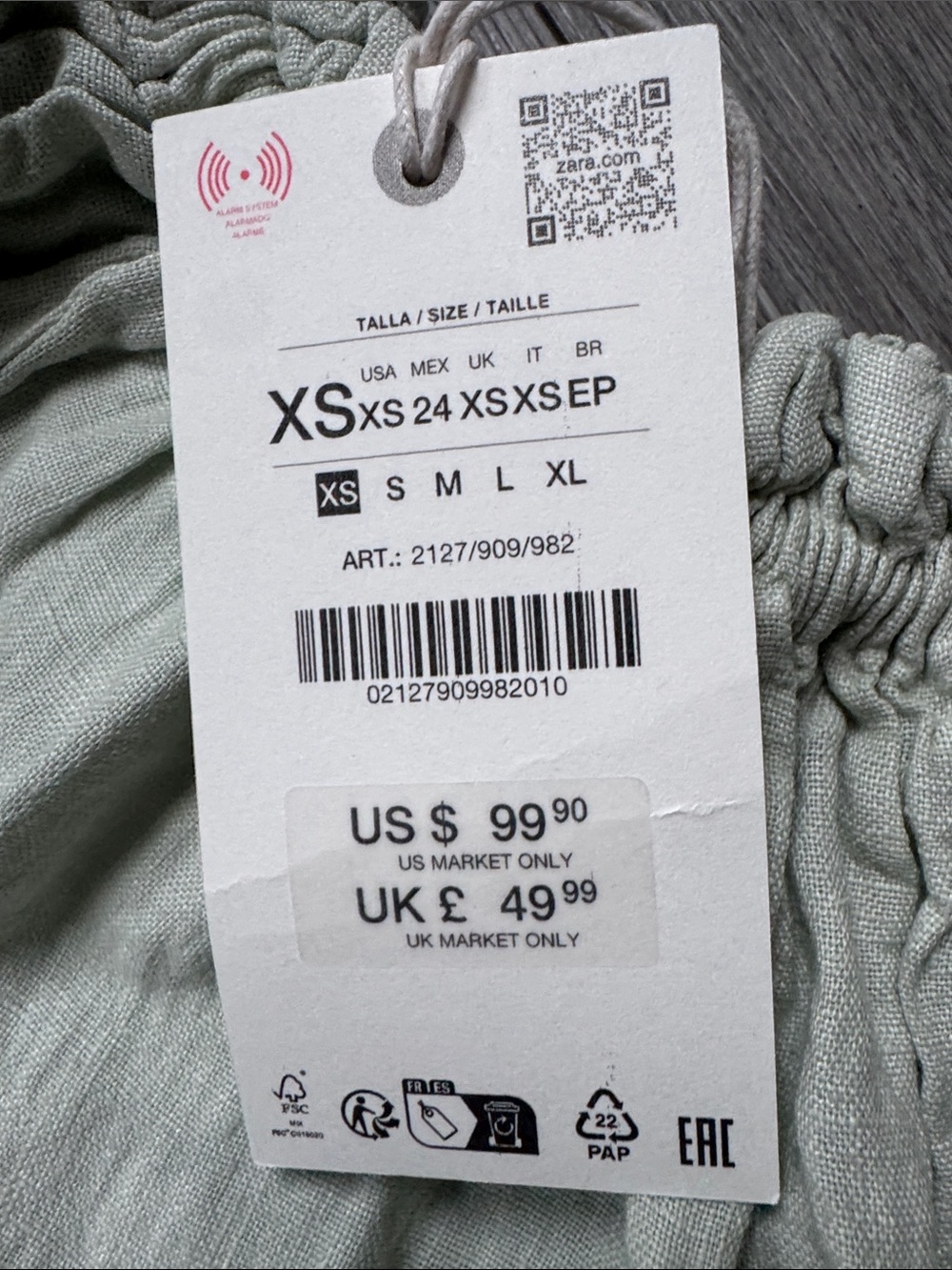 NWT 2026 Zara 100% Linen Off Shoulder Midi Dress | XS | Quiet Luxury | Resor - Picture 9 of 9